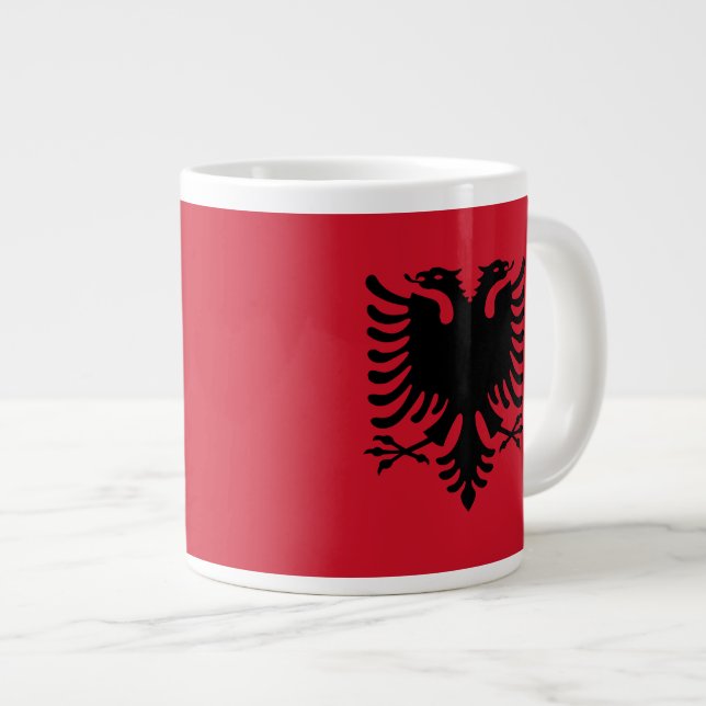 Albanien-Flaggen-Tasse Jumbo-Tasse (Vorderseite Rechts)