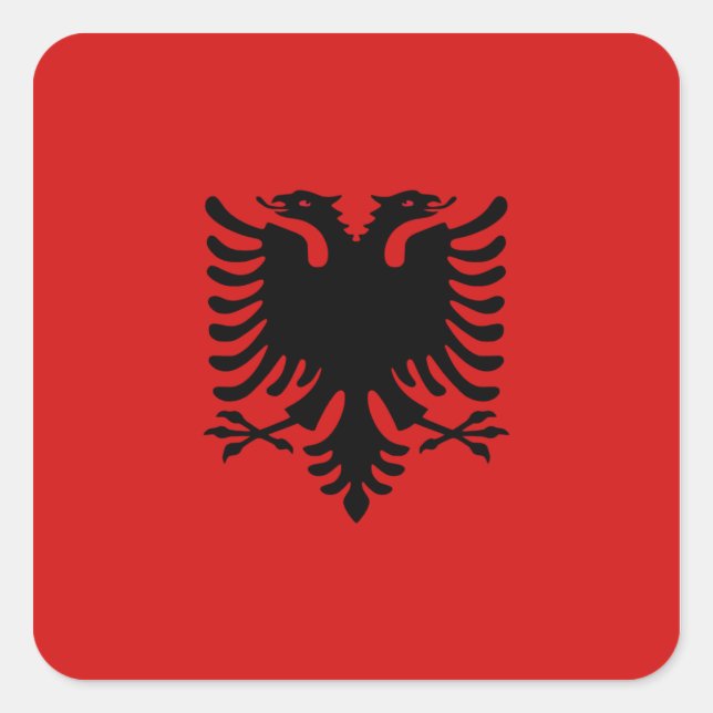 Albanien Flaggenaufkleber Quadratischer Aufkleber (Vorderseite)