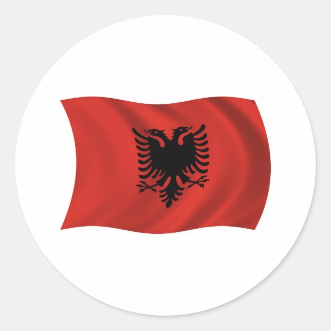 Albanien Flaggenaufkleber Runder Aufkleber (Vorderseite)