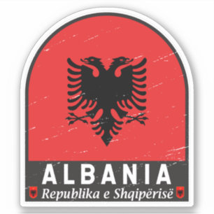 Albanien-FlaggenEmblem gestört Aufkleber