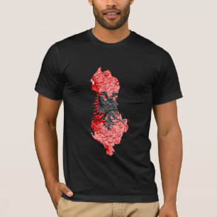 Albanien Flaggenfarben Karte T-Shirt