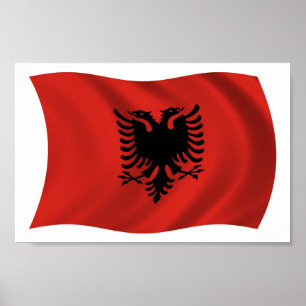 Albanien Flaggenplakat Poster