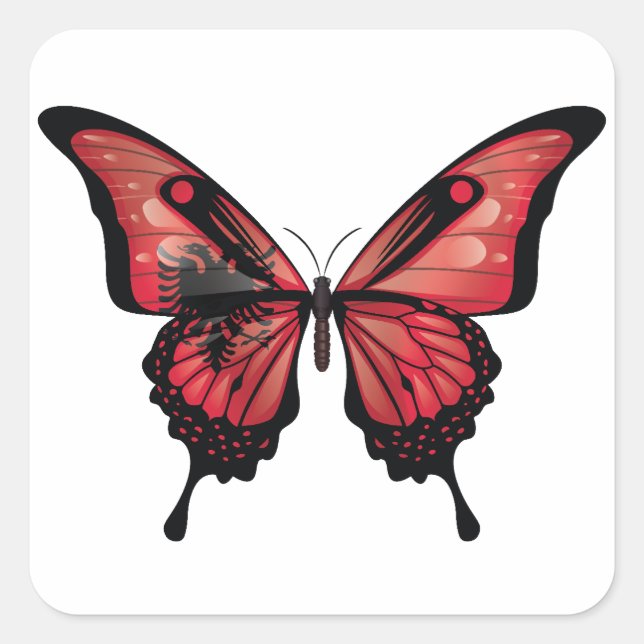 Albanien Frack Butterfly Flag Sticker (Vorderseite)