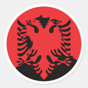 Albanien - Goldadler-Albanische Flagge Runder Aufkleber