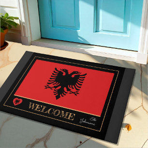 Albanien Hausmatte, albanische Flaggensport / Will Fußmatte