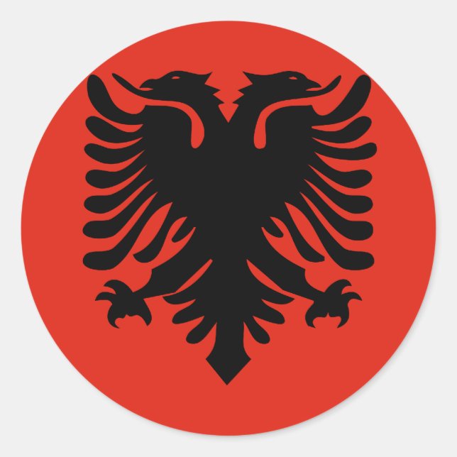 Albanien Hochwertige Flagge Runder Aufkleber (Vorderseite)