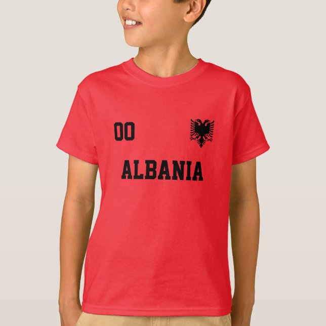 Albanien Individuelle Name und Nummer Fußball Jers T-Shirt (Vorderseite)