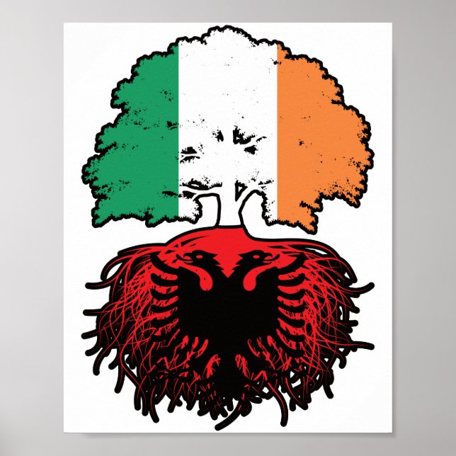 Albanien - Irish Ireland Treots Flag Poster (Vorne)