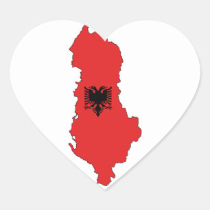 Albanien - Karte und Flagge - Aufkleber
