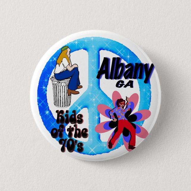 Albanien-Kinder des Siebzigerjahre Knopfes Button (Vorderseite)