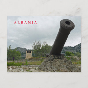 Albanien Kruje Burg Kanone Blick Postkarte