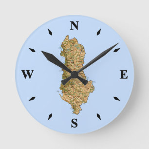 Albanien Map Clock Runde Wanduhr