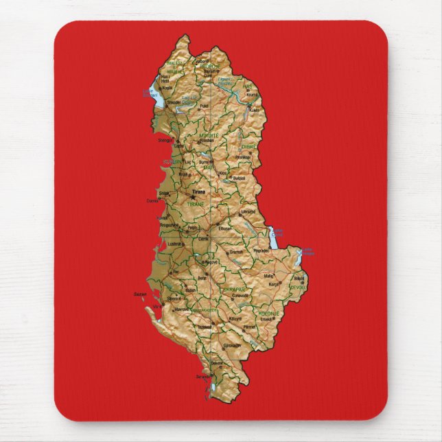 Albanien Map Mousepad (Vorne)
