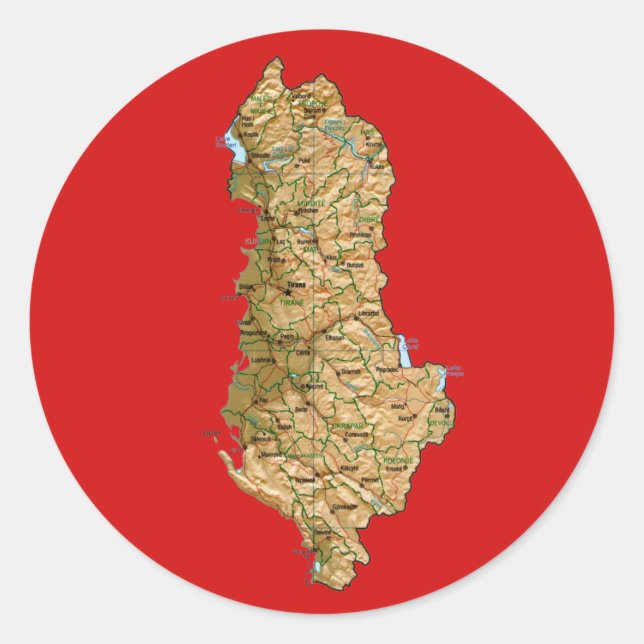 Albanien Map Sticker (Vorderseite)