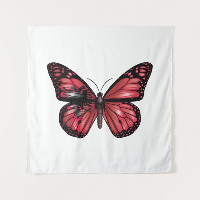 Albanien Monarque Butterfly Flag Wandteppich (Vorderseite)