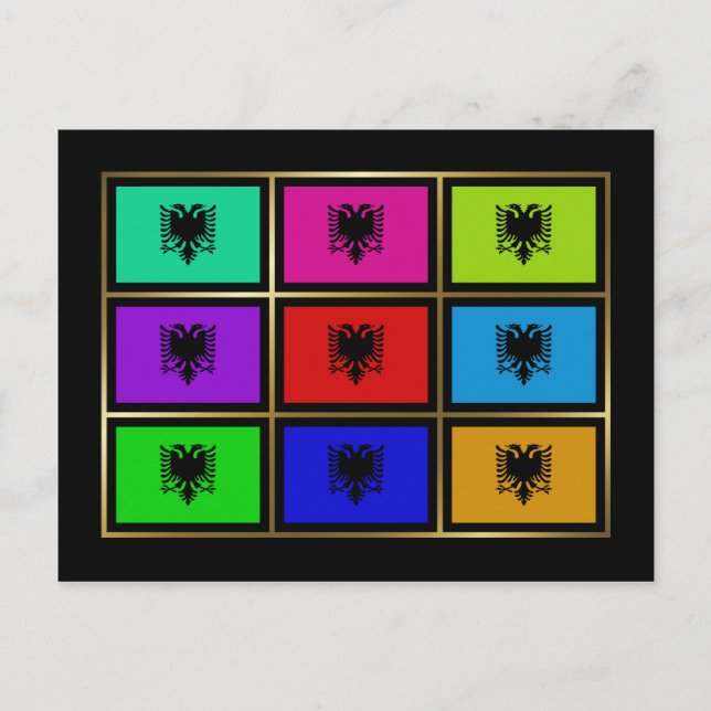 Albanien Multihue Flags Postkarte (Vorderseite)