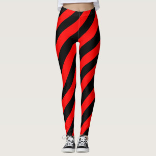 Albanien National Flag Colors Diagonal Striped Leggings