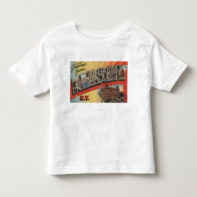 Albanien, New York - große Buchstabe-Szenen 2 Kleinkind T-shirt (Vorderseite)