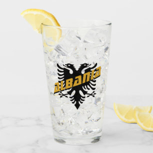 Albanien - Patriotisches Party und albanische Flag Glas