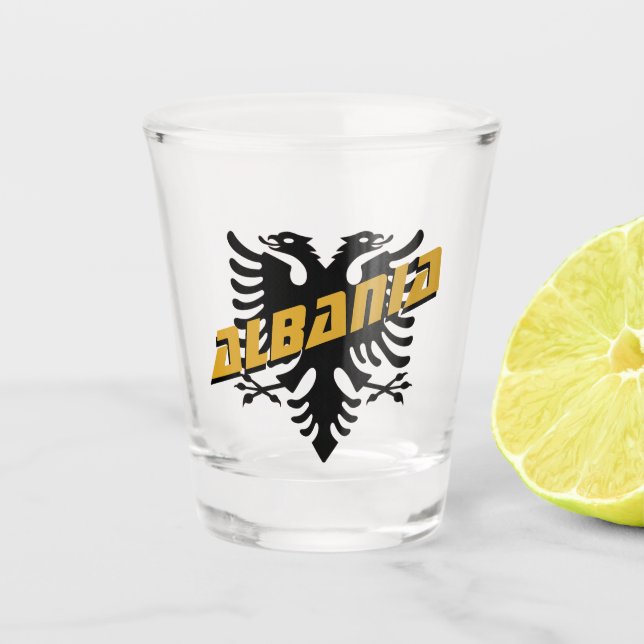 Albanien - Patriotisches Party und albanische Flag Schnapsglas (Vorderseite)