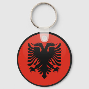 Albanien-Qualität Flaggen-Kreis Schlüsselanhänger
