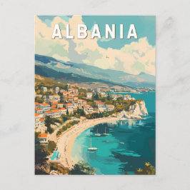 Albanien Reisen Kunst Vintag Postkarte