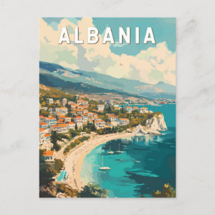Albanien Reisen Kunst Vintag Postkarte