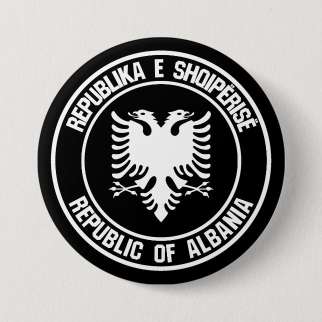 Albanien Runde Emblem Button (Vorderseite)