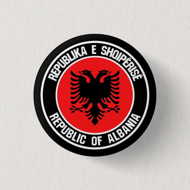 Albanien Runde Emblem Button (Vorderseite)