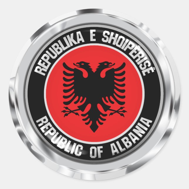 Albanien Runde Emblem Runder Aufkleber (Vorderseite)
