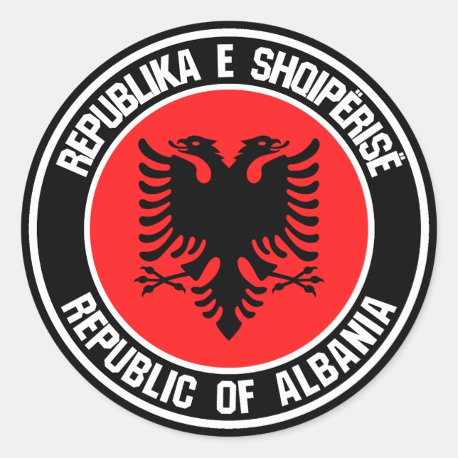 Albanien Runde Emblem Runder Aufkleber (Vorderseite)