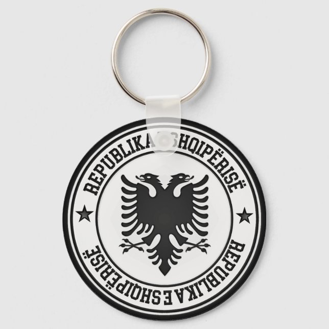 Albanien Runde Emblem Schlüsselanhänger (Vorderseite)