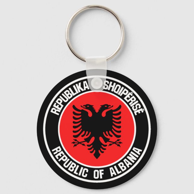 Albanien Runde Emblem Schlüsselanhänger (Vorderseite)