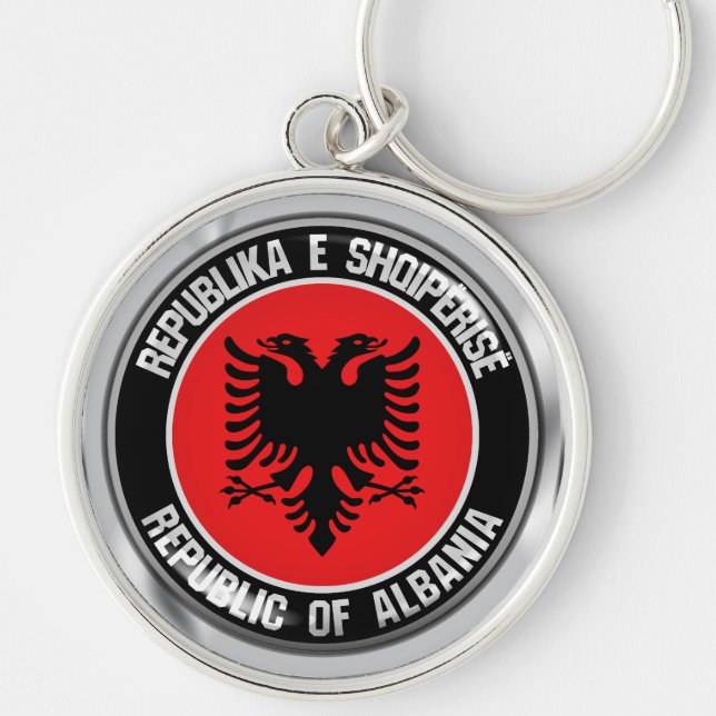 Albanien Runde Emblem Schlüsselanhänger (Vorne)