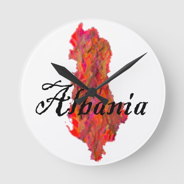 Albanien Runde Wanduhr (Vorderseite)