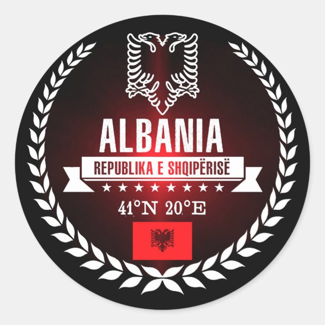 Albanien Runder Aufkleber (Vorderseite)