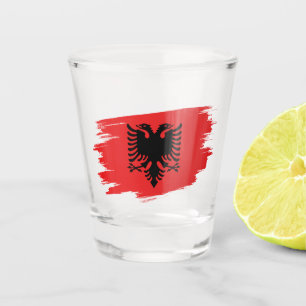 Albanien Schnapsglas, patriotische albanische Flag Schnapsglas