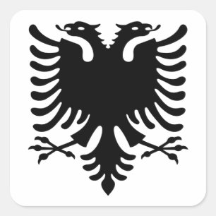 Albanien, Shqiperia, Shqiponja, Albaner, Shqip Quadratischer Aufkleber