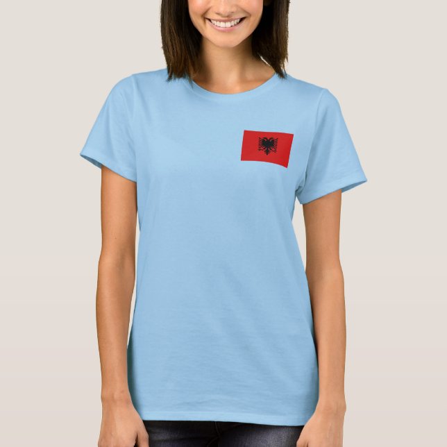Albanien T - Shirt Flag and Map (Vorderseite)
