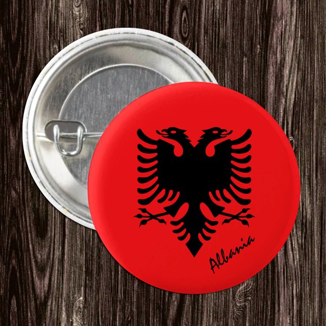 Albanien-Taste, patriotische albanische Flag-Mode Button (Von Creator hochgeladen)