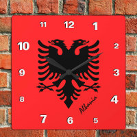 Albanien Uhr, patriotische Zuhause, albanische Fla