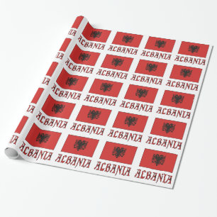 Albanien und albanische Flagge Geschenkpapier
