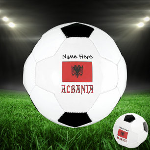 Albanien und albanische Flagge mit Ihrem Namen Fußball