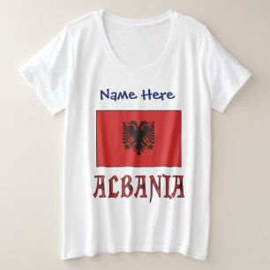 Albanien und die albanische Flagge Personalisiert Große Größe T-Shirt