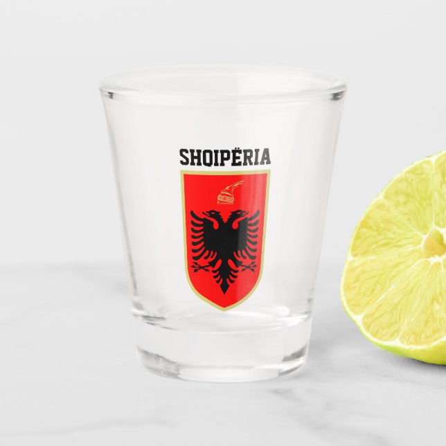 Albanien-Wappen Schnapsglas (Vorderseite)
