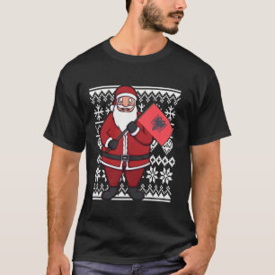 Albanien Weihnachtsgeschenk Albanien Flagge Santa T-Shirt