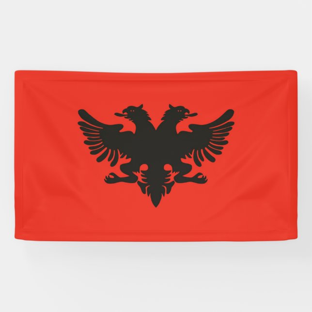 Albanienflagge Banner (Horizontal)