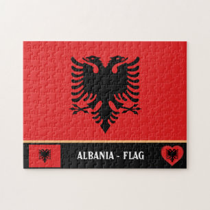 Albanienflagge - Land, Urlaub/Sport Puzzle
