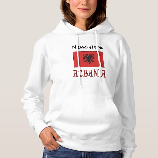 Albanienflagge Personalisiert Hoodie (Vorderseite)