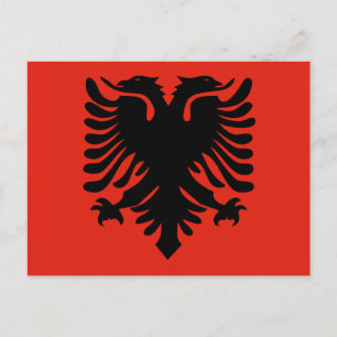 Albanienflagge Postkarte